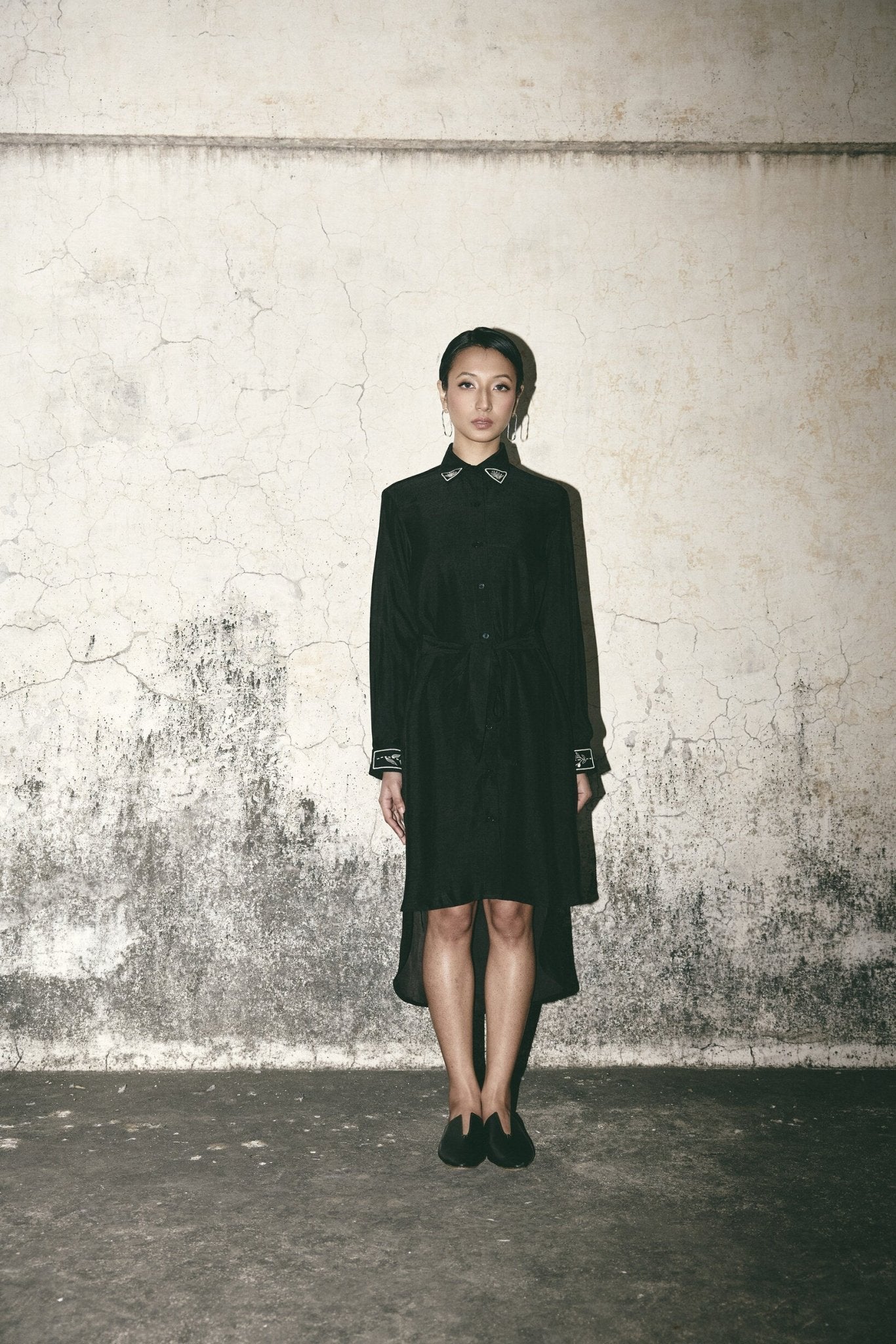 AN Black Canvas Shirt Dress - CiceroniDressesATBW