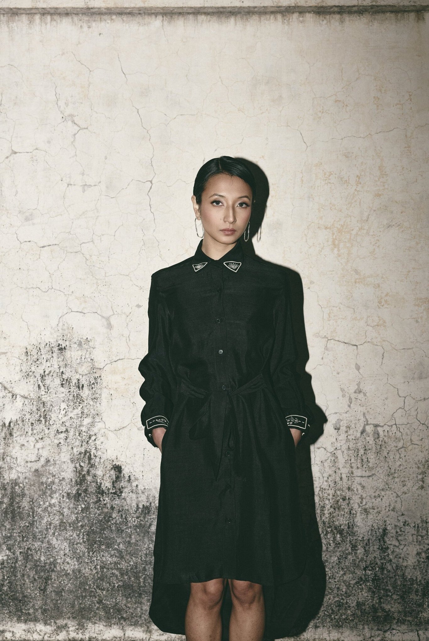 AN Black Canvas Shirt Dress - CiceroniDressesATBW