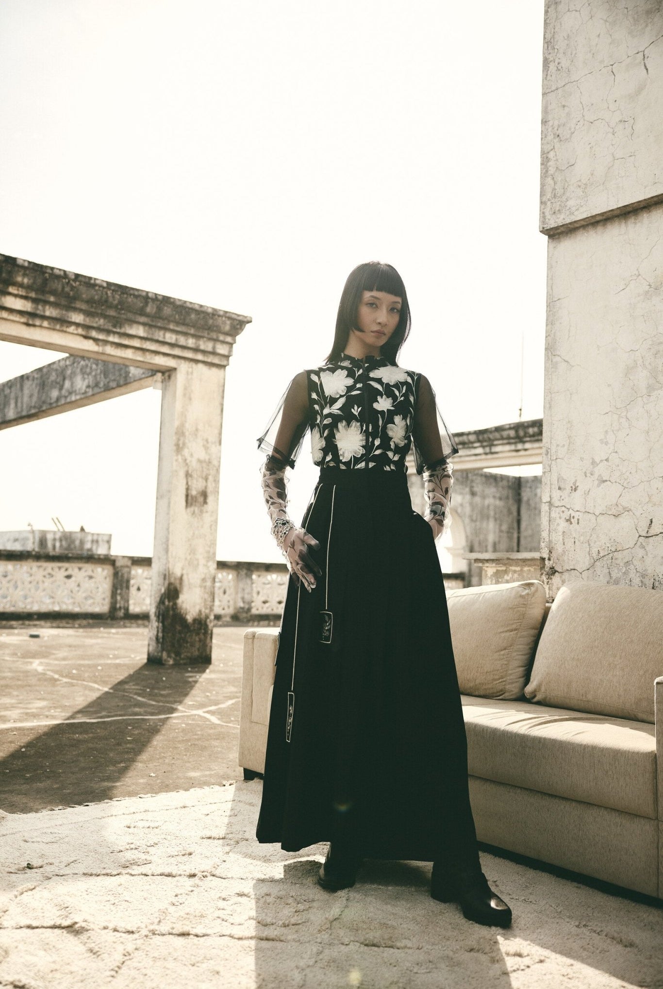 AN Bloom Crop Top - Black - CiceroniCrop TopATBW