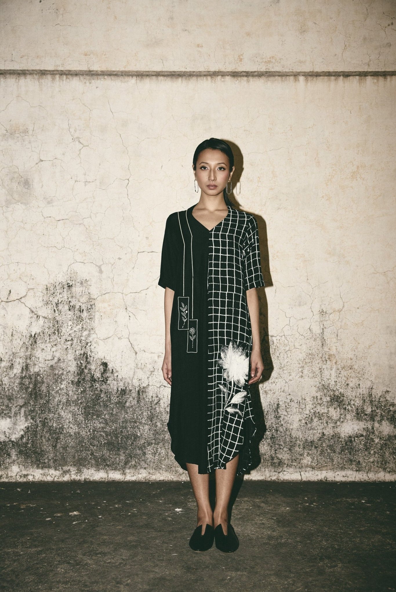 AN Grid Bloom Kaftan - CiceroniDressesATBW