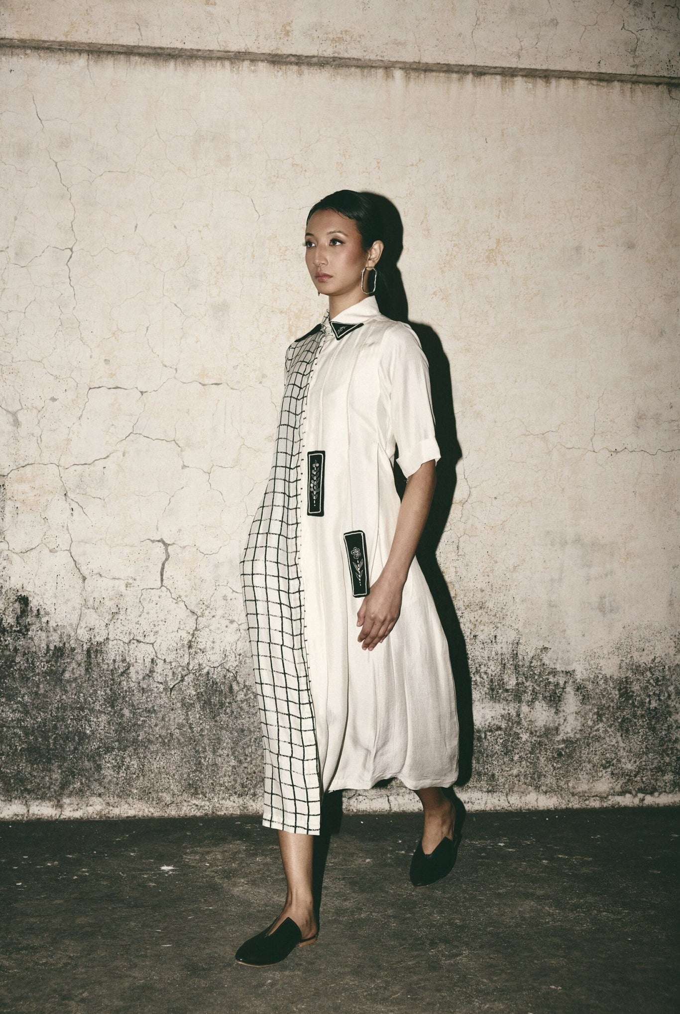 AN Grid Pleat Dress - CiceroniDressesATBW