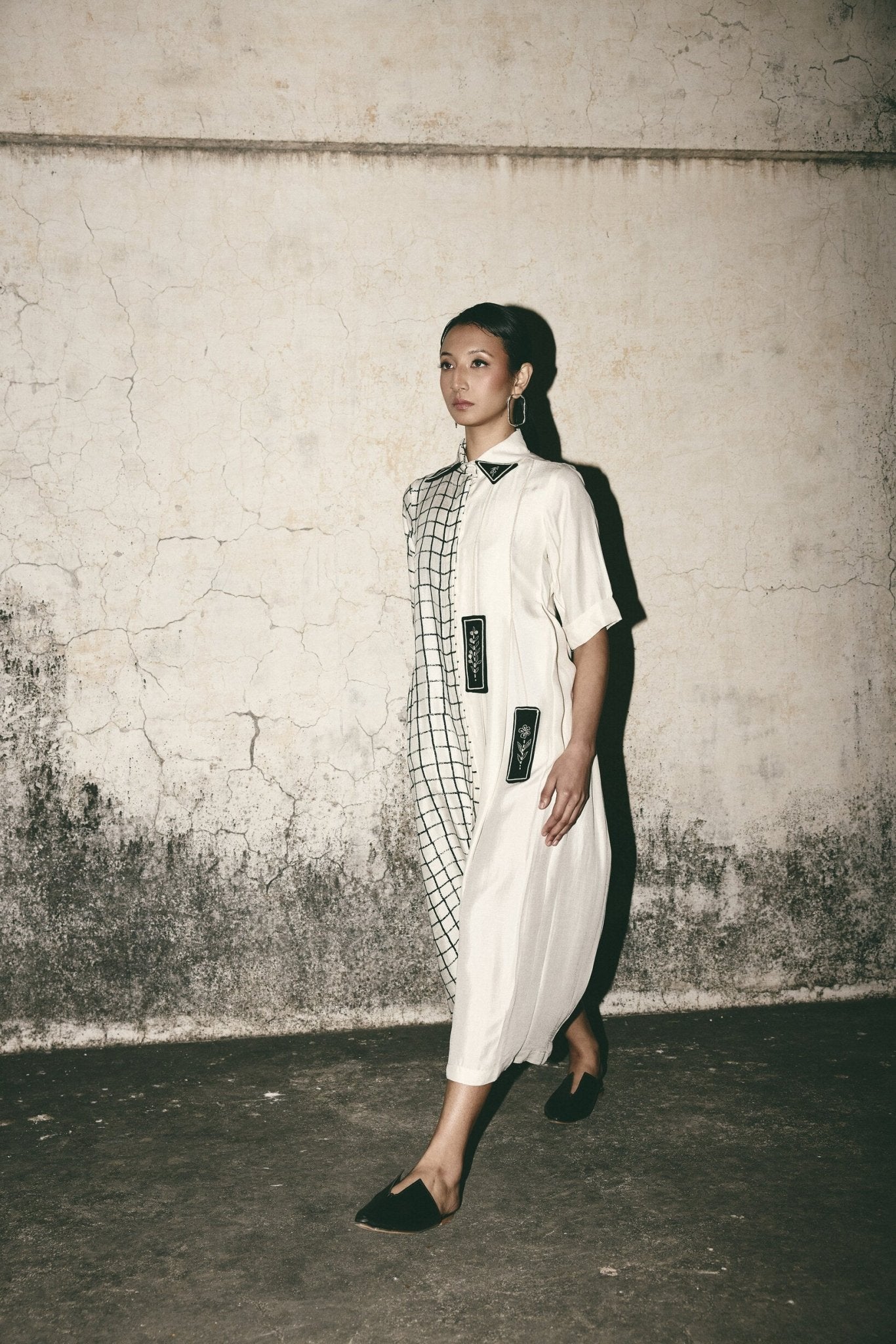 AN Grid Pleat Dress - CiceroniDressesATBW