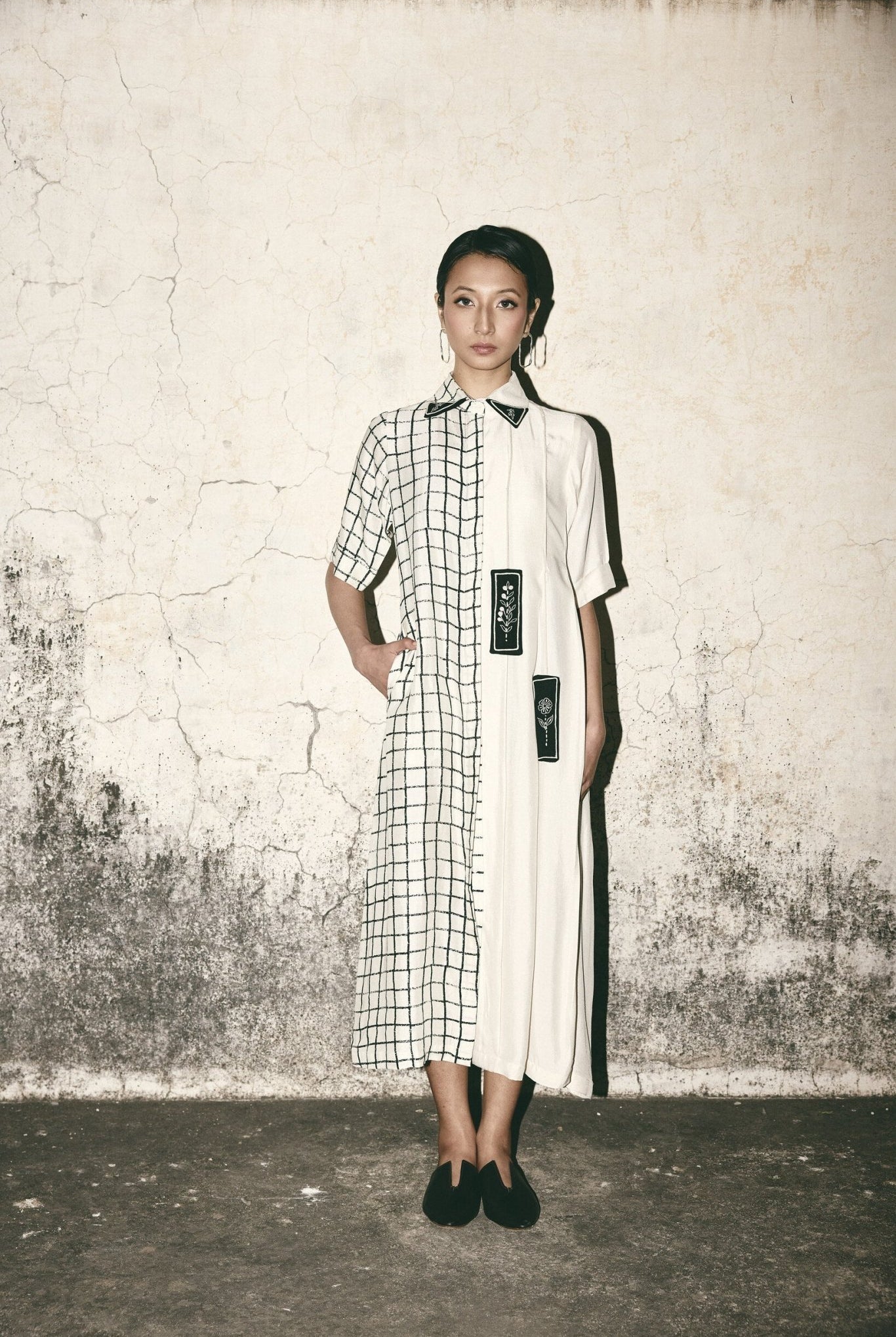 AN Grid Pleat Dress - CiceroniDressesATBW