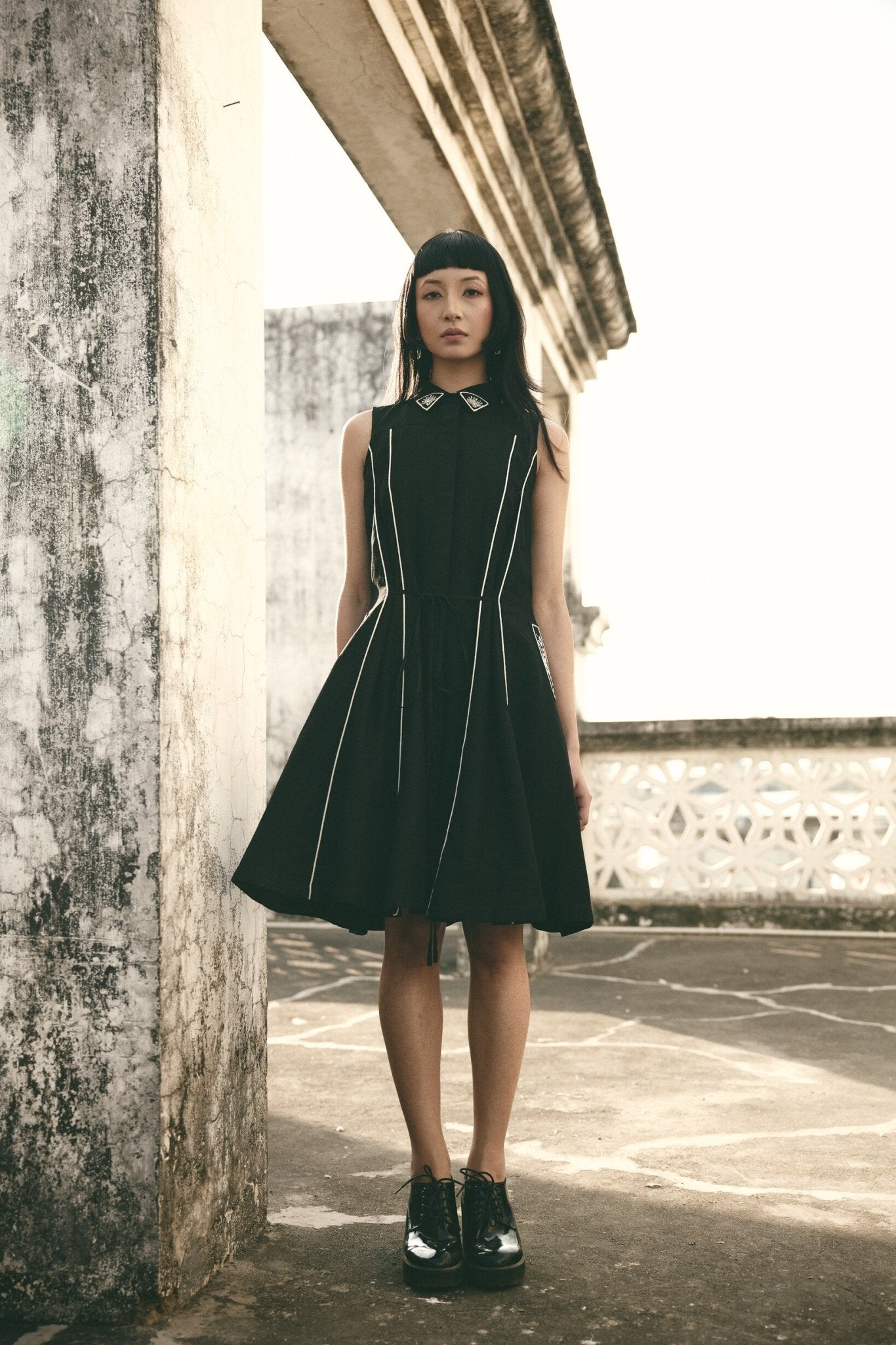 AN Trench Dress Black - CiceroniDressesATBW