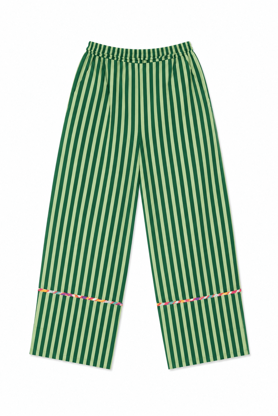 Anaaro- nohra kurta set in 100% cotton hand block print stripes with multicoloured piping - CiceroniKurta Set, Everyday WearAnaaro