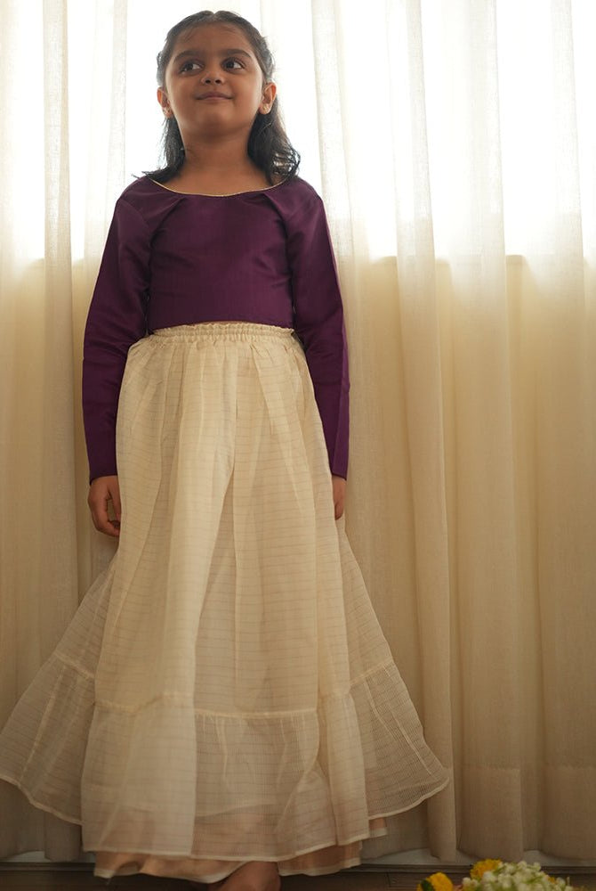 Anagha lehenga set in purple and white gold - CiceroniLehenga SetLove The World Today