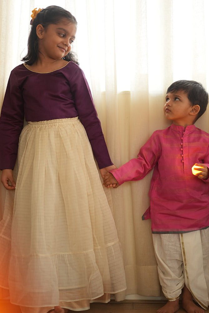 Anagha lehenga set in purple and white gold - CiceroniLehenga SetLove The World Today