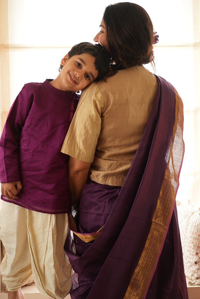 Anagha short indian kurta in purple - CiceroniKurta, Festive WearLove The World Today