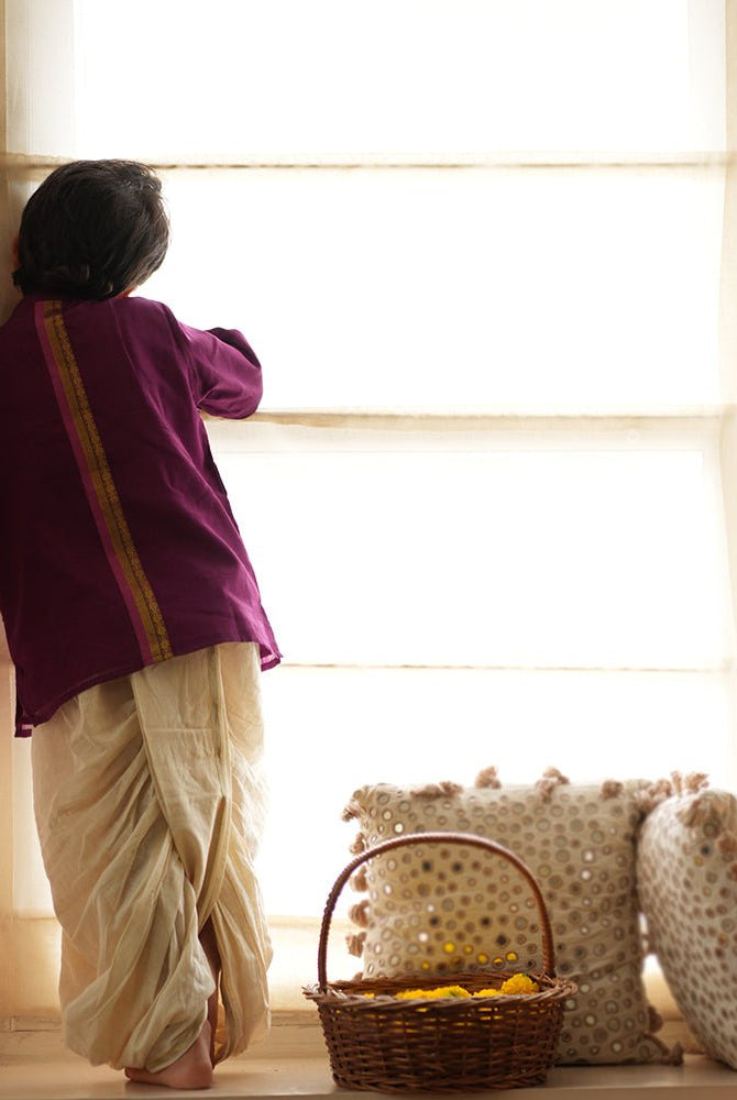 Anagha short indian kurta in purple - CiceroniKurta, Festive WearLove The World Today