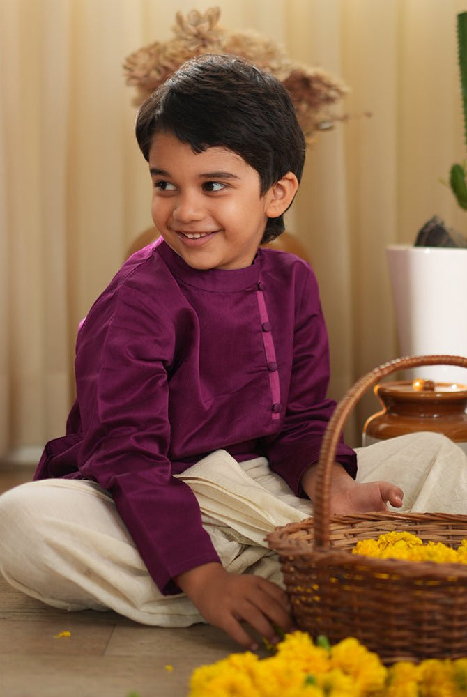 Anagha short indian kurta in purple - CiceroniKurta, Festive WearLove The World Today