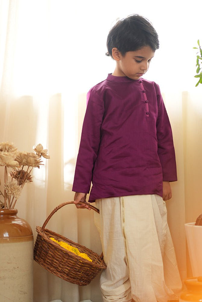 Anagha short indian kurta in purple - CiceroniKurta, Festive WearLove The World Today