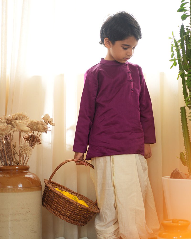 Anagha short indian kurta in purple - CiceroniKurta, Festive WearLove The World Today