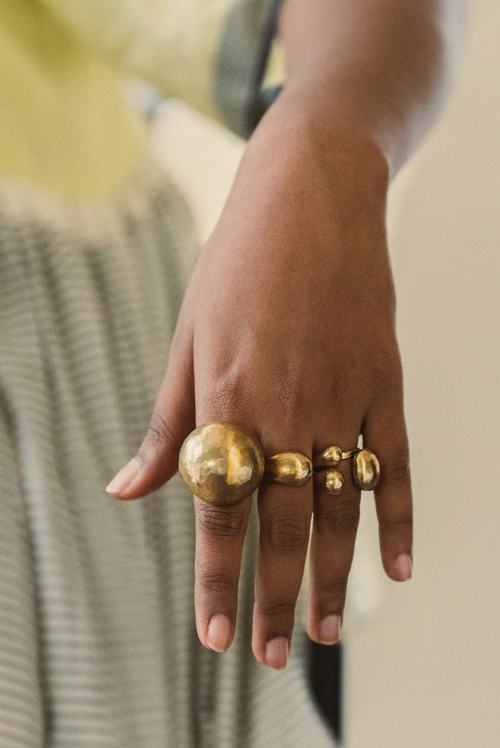 Anki Bunki Aditi – Gimmel - Gold Brass Ring - CiceroniRingsAnki Bunki