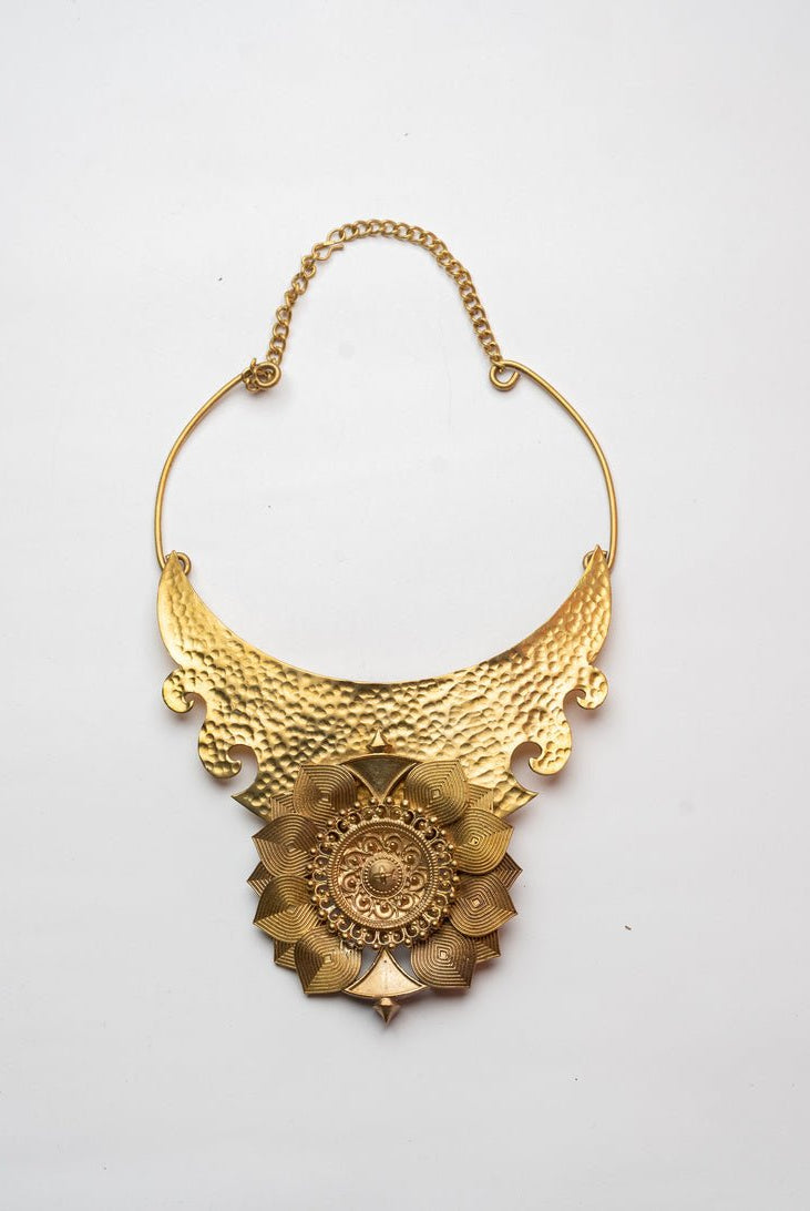 Anki Bunki Aditi – Nritya - Gold Brass Necklace - CiceroniNeckpieceAnki Bunki