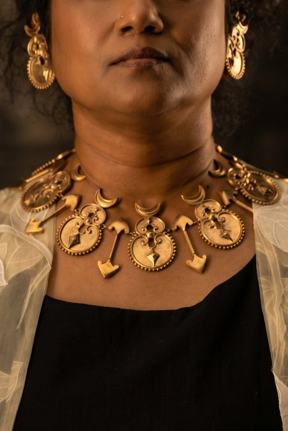Anki Bunki Aditi – Uma- Gold Brass Necklace Set - CiceroniNecklace SetAnki Bunki