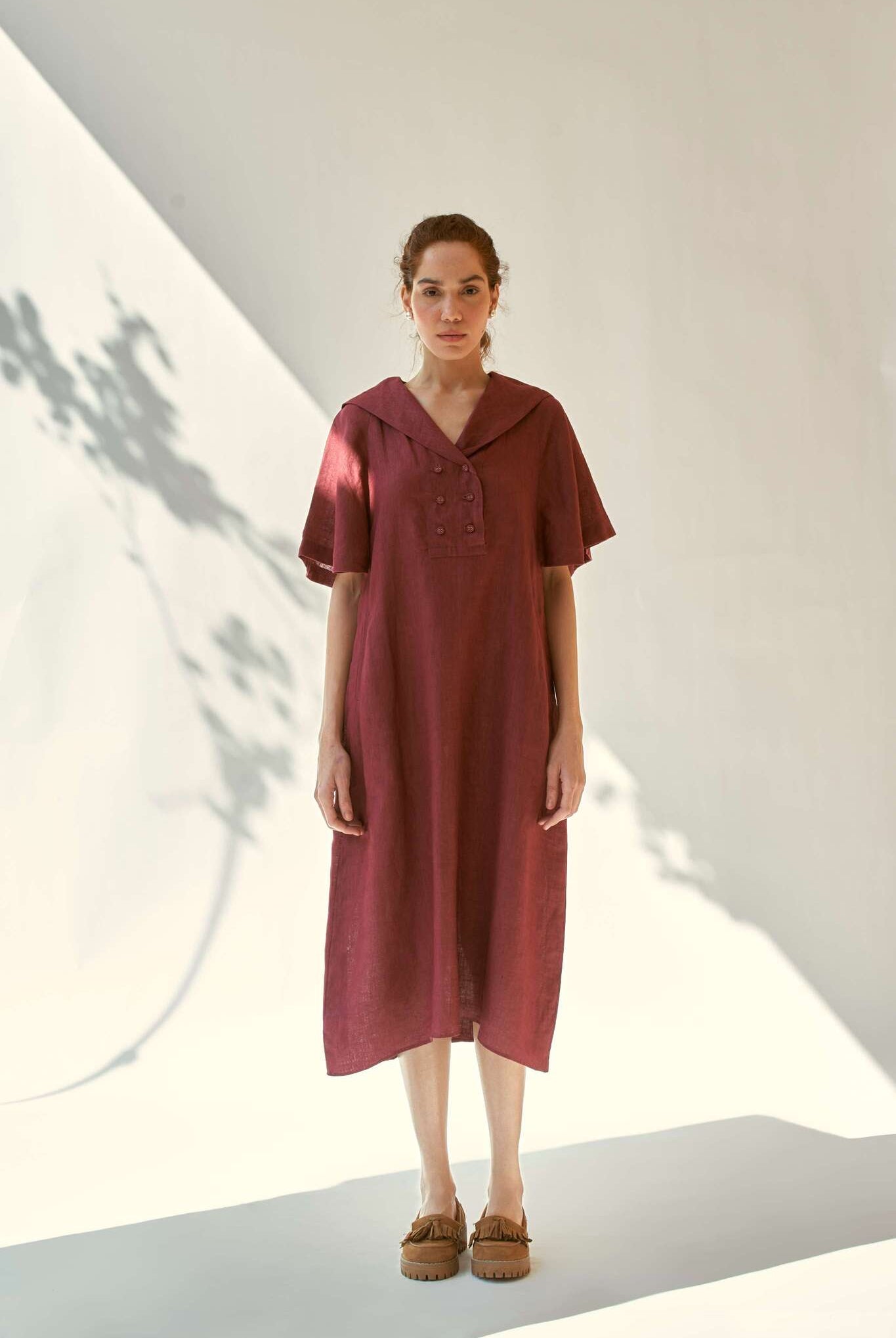 Anytime Dress - Burgundy - CiceroniDressesPaeony