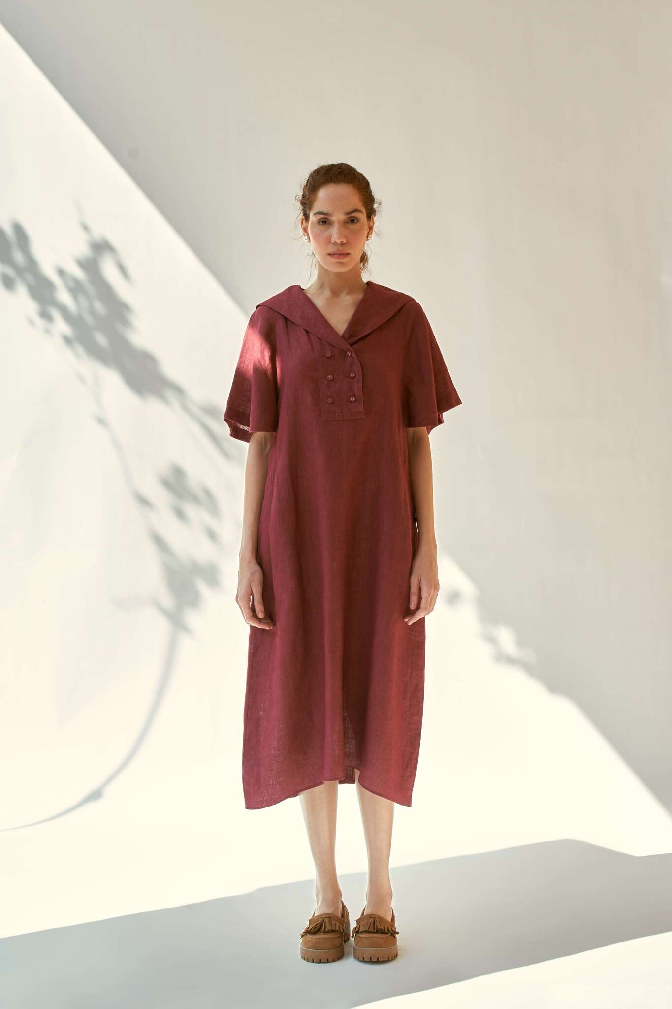 Anytime Dress - Burgundy - CiceroniDressesPaeony