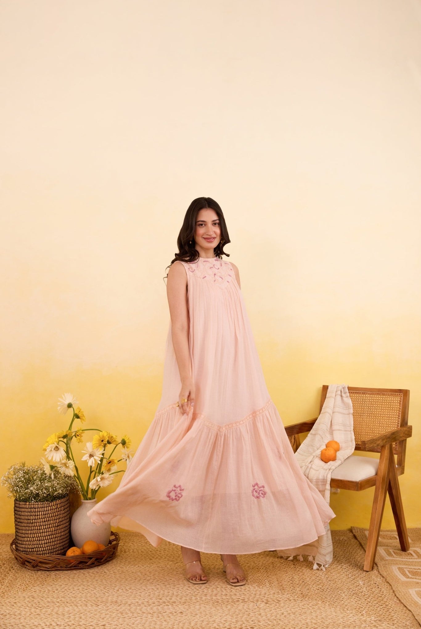 Apricot Bloom Dress - CiceroniDressesTaro