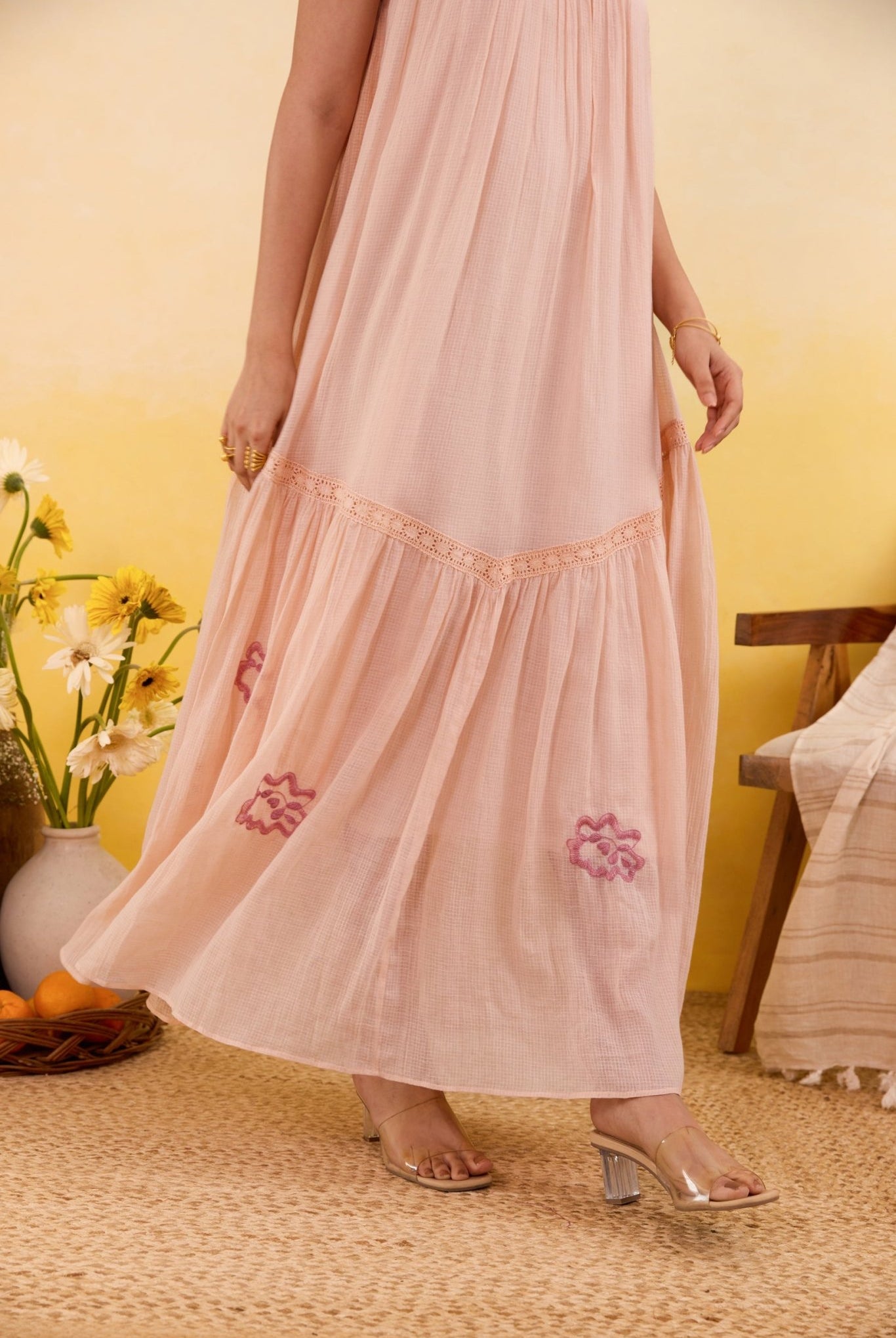 Apricot Bloom Dress - CiceroniDressesTaro