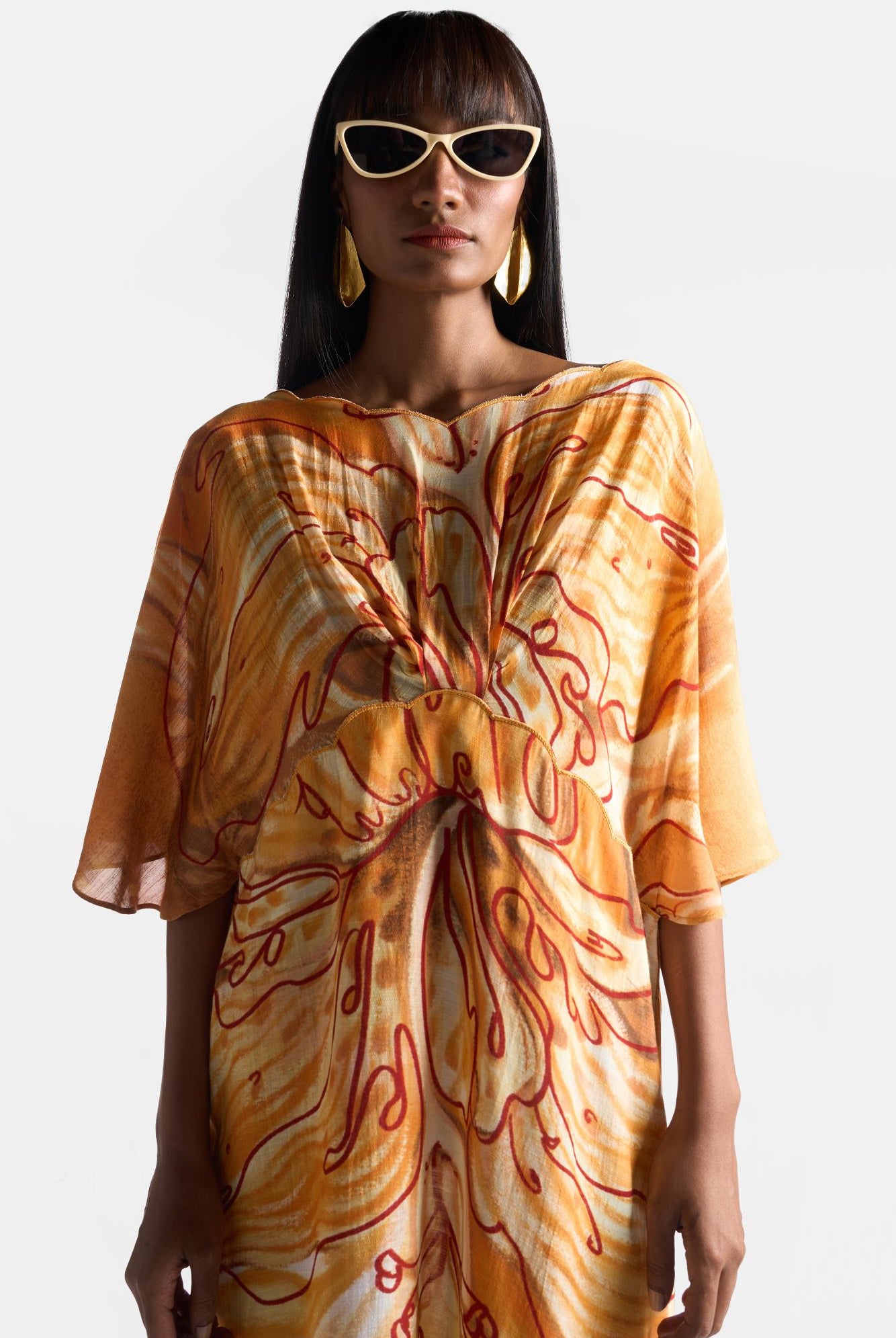 Apricot Scallop Dress - CiceroniDressesEkastories
