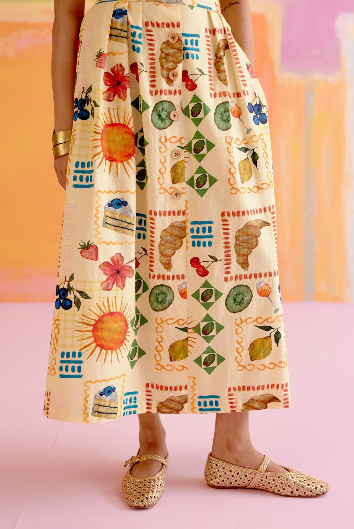 Art Co - ord Set Aloha Print Yellow - CiceroniSkirt SetHappi Space