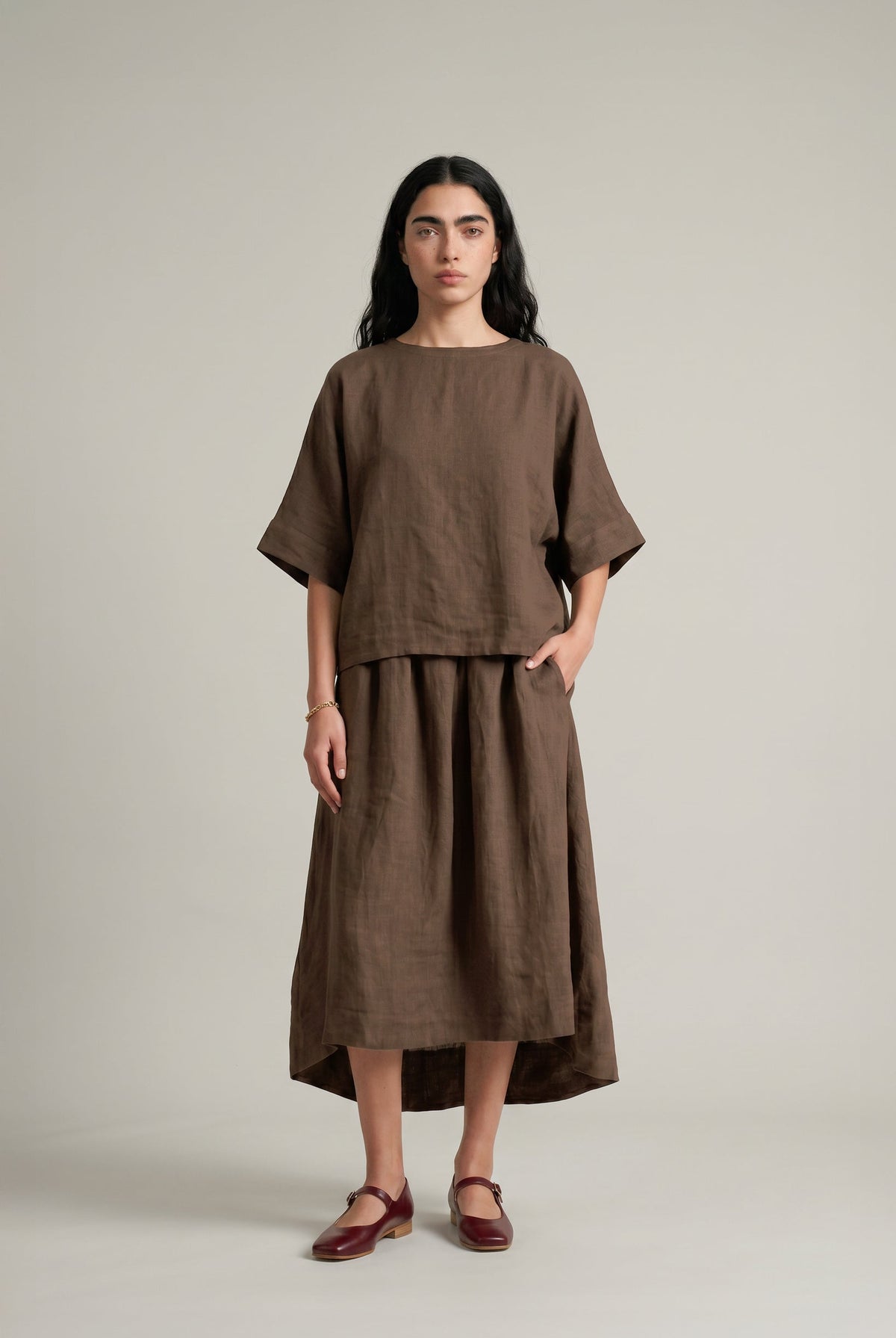 As of Now Set - Cocoa - CiceroniSkirt SetPaeony