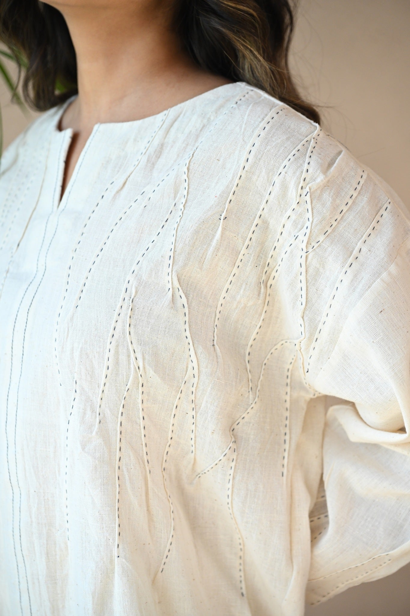Ava Tunic - Natural White - CiceroniTopsRang by Rajvi