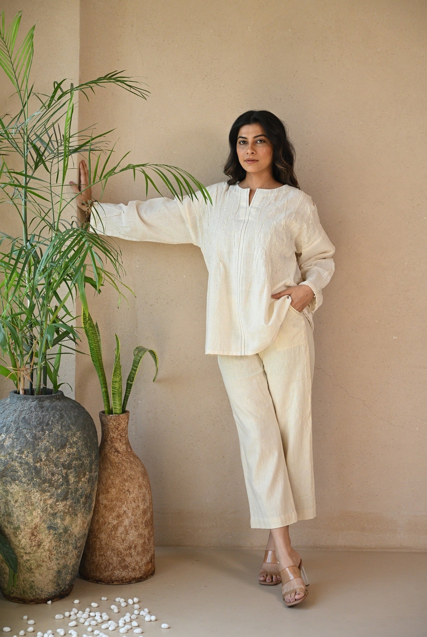 Ava Tunic - Natural White - CiceroniTopsRang by Rajvi