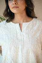 Ava Tunic - Natural White - CiceroniTopsRang by Rajvi