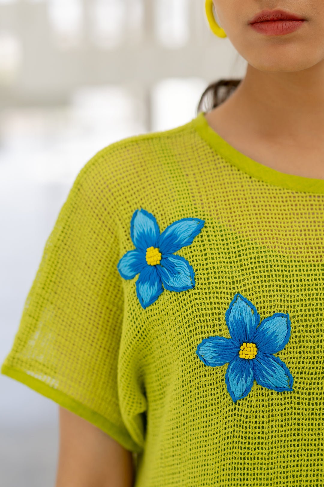 Avocado Mesh Embroidered Dress - CiceroniDressesSilai Studio