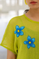 Avocado Mesh Embroidered Dress - CiceroniDressesSilai Studio