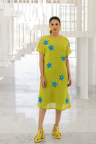 Avocado Mesh Embroidered Dress - CiceroniDressesSilai Studio