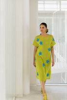 Avocado Mesh Embroidered Dress - CiceroniDressesSilai Studio