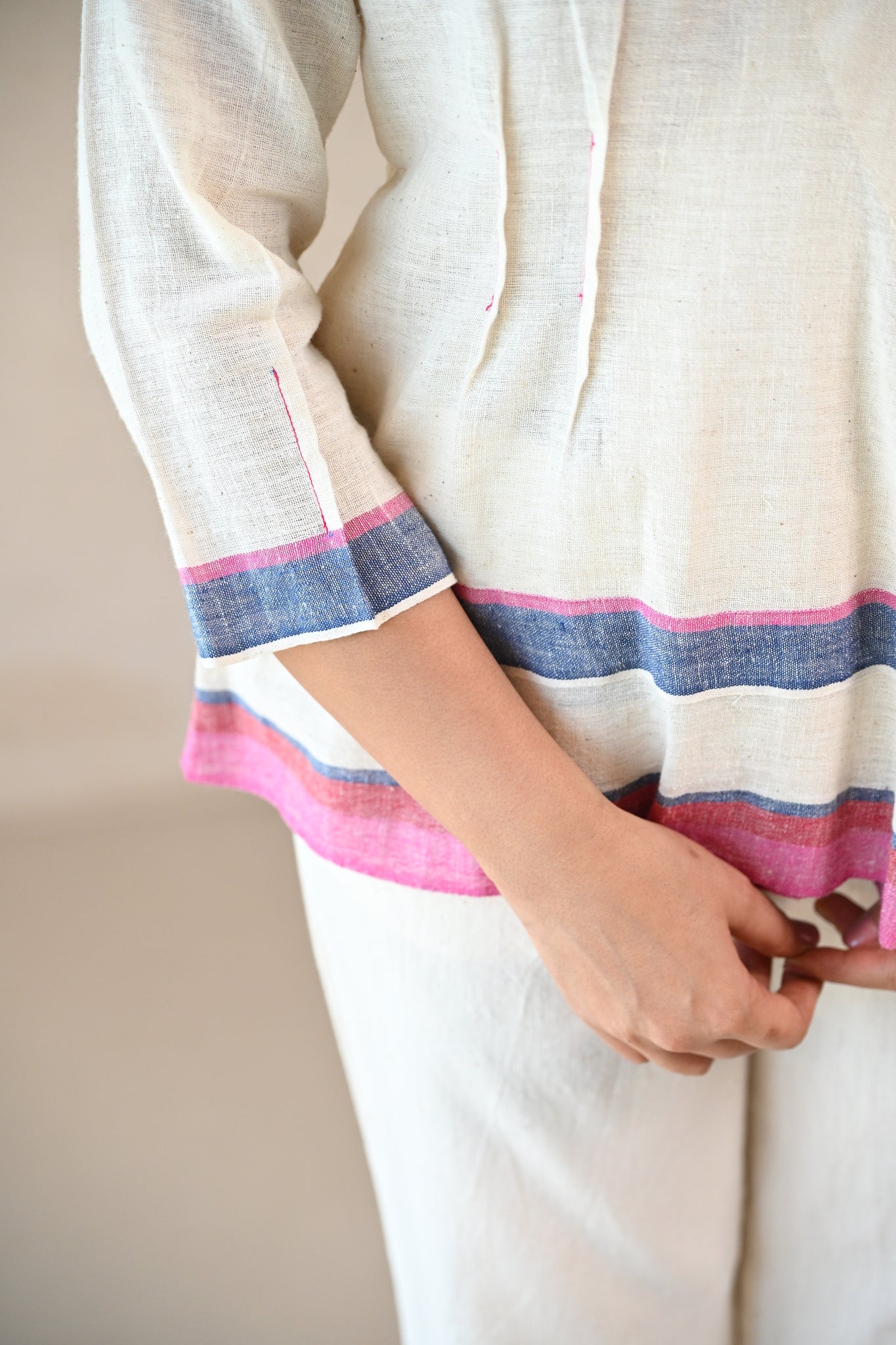 Azure Tunic - Natural White - CiceroniTopsRang by Rajvi