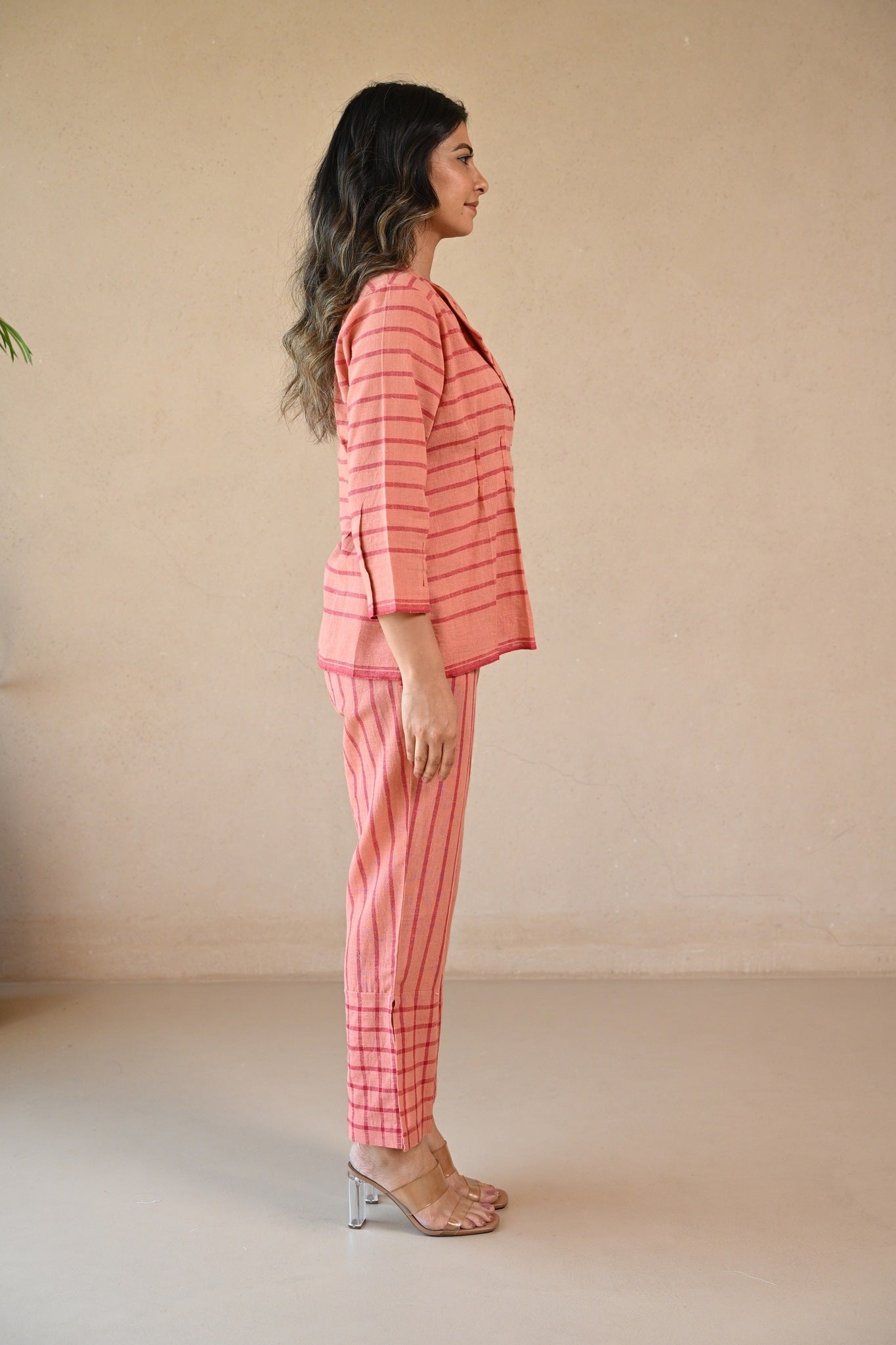 Azure Tunic - Peach Stripe - CiceroniTopsRang by Rajvi