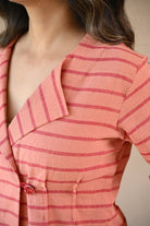 Azure Tunic - Peach Stripe - CiceroniTopsRang by Rajvi