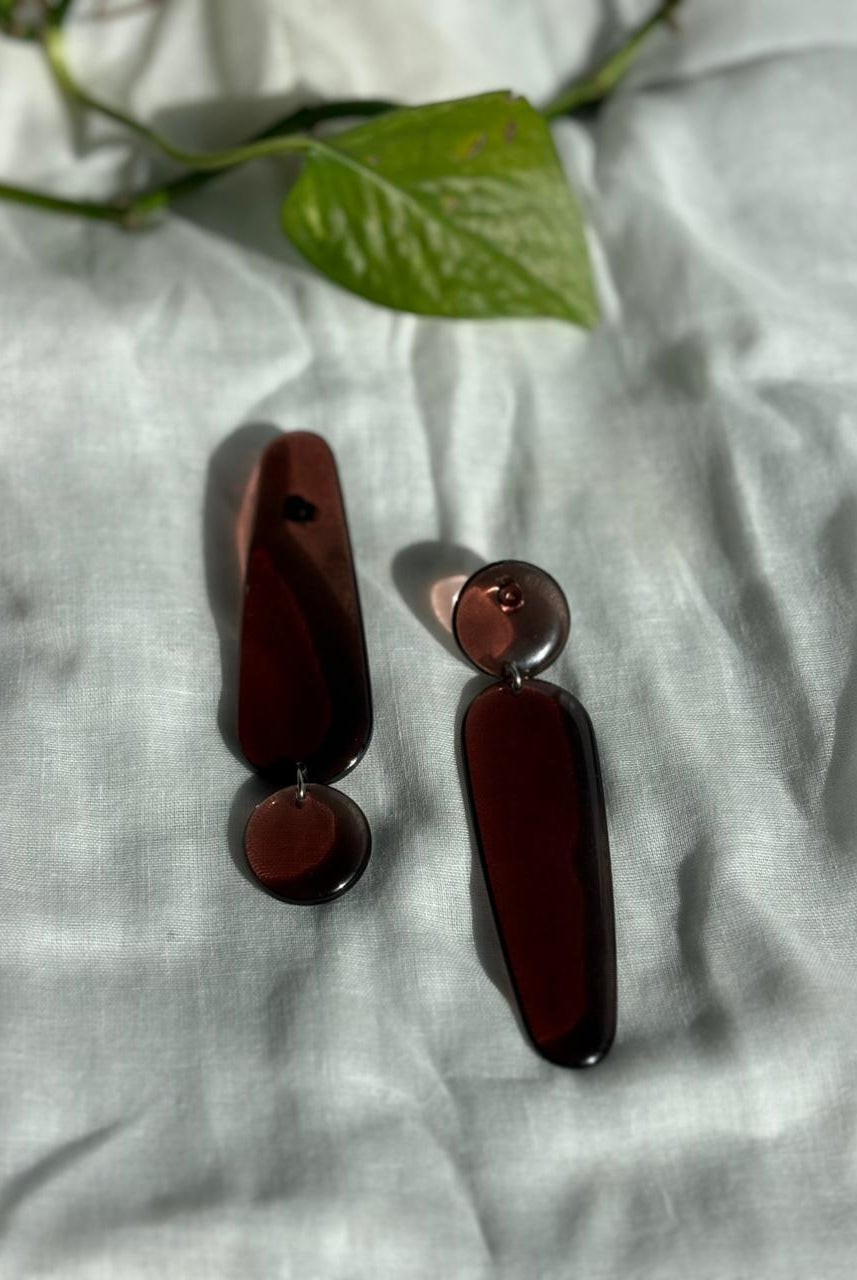 Back to the 60's - Elongated - Brown - CiceroniEarringsShivani Vaishnavi