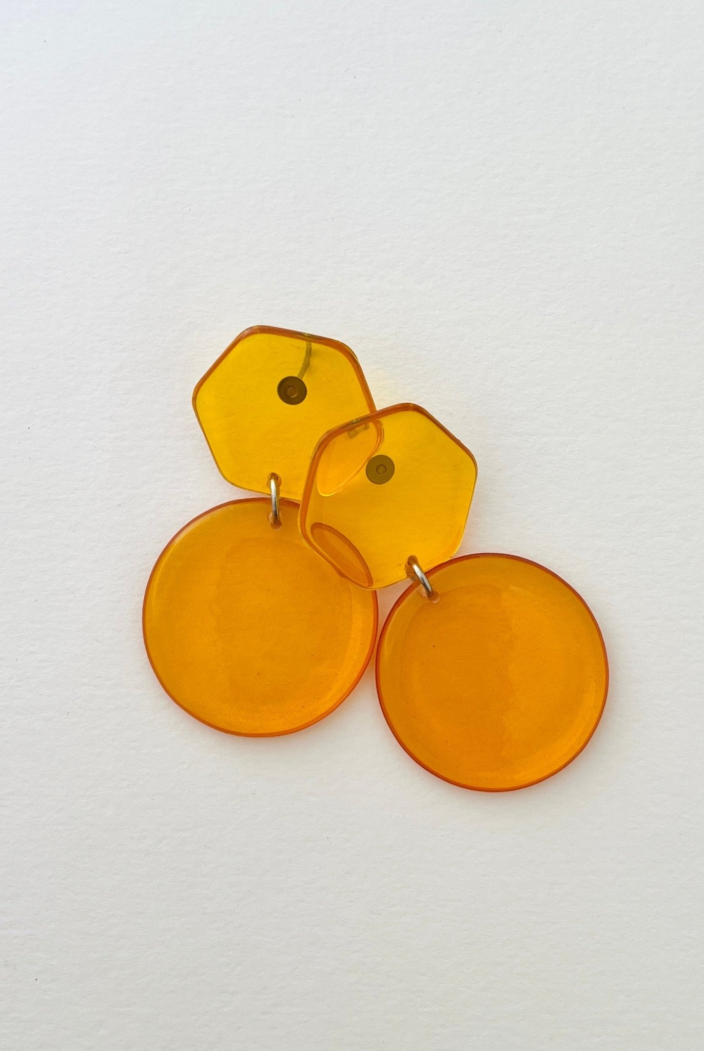 Back to the 60's - Hexagon - Orange - CiceroniEarringsShivani Vaishnavi