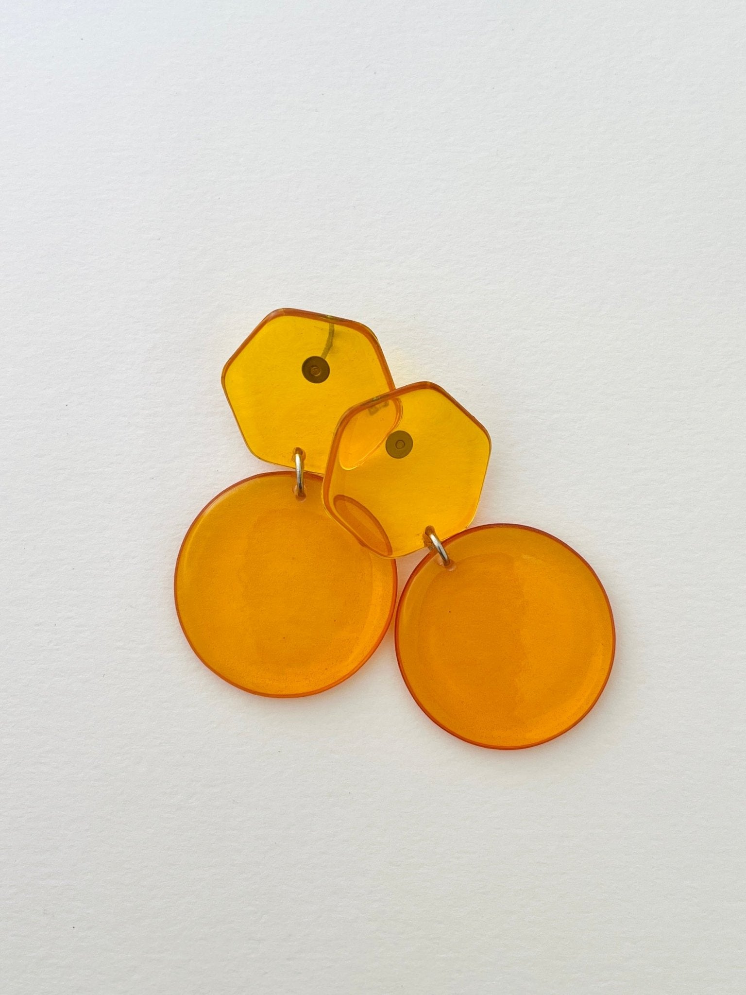 Back to the 60's - Hexagon - Orange - CiceroniEarringsShivani Vaishnavi