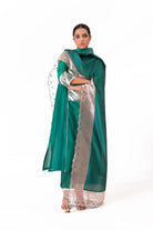 Banarasi Yoke Kurta Set - Emerald Green - CiceroniKurta Set, Festive wearBhavik Shah