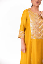 Banarasi Yoke Kurta Set - Golden Yellow - CiceroniKurta Set, Festive wearBhavik Shah