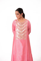 Banarasi Yoke Kurta Set - Lotus Pink - CiceroniKurta Set, Festive wearBhavik Shah