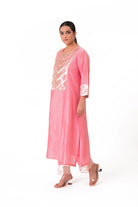 Banarasi Yoke Kurta Set - Lotus Pink - CiceroniKurta Set, Festive wearBhavik Shah