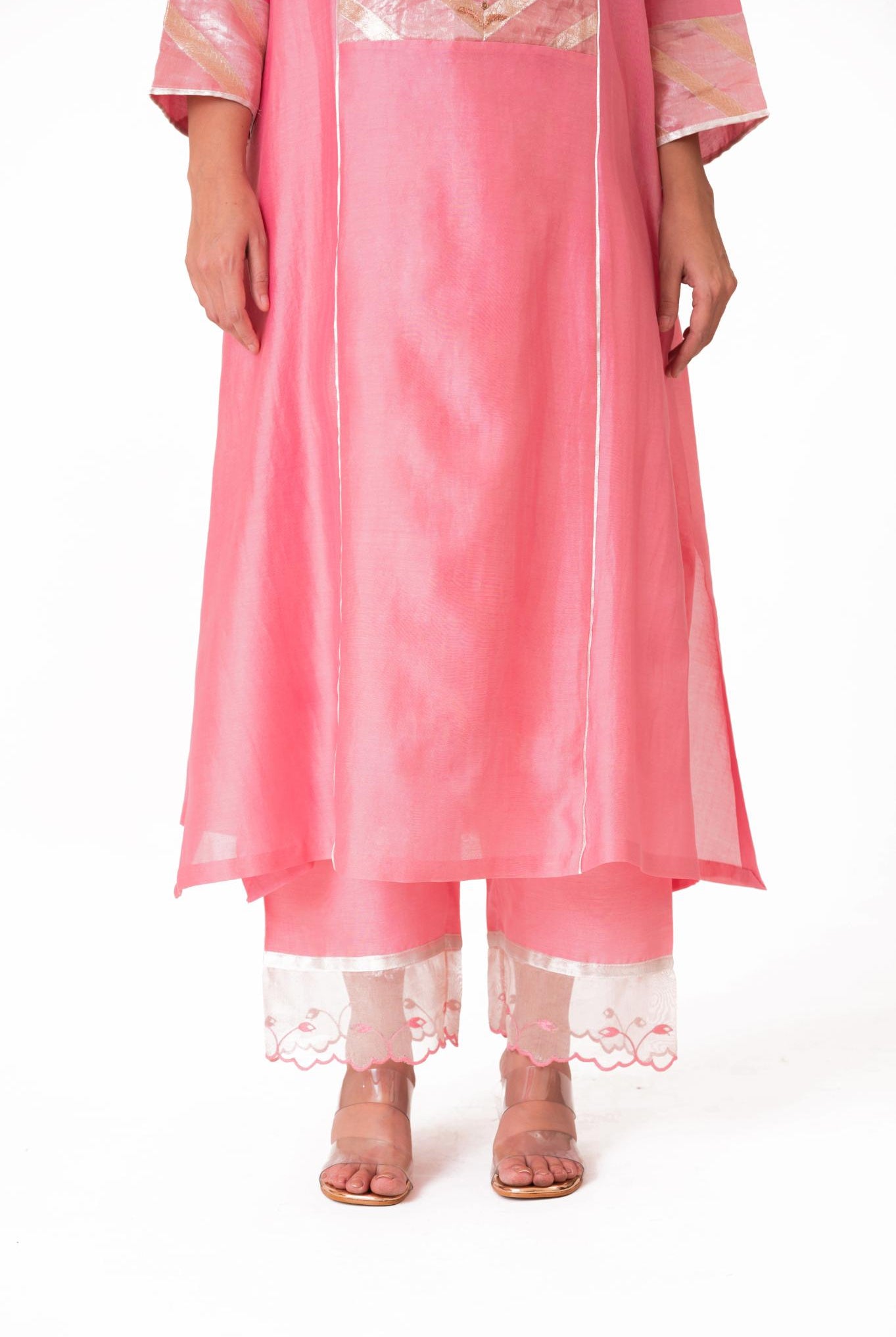 Banarasi Yoke Kurta Set - Lotus Pink - CiceroniKurta Set, Festive wearBhavik Shah