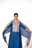 Banarasi Yoke Kurta Set - Royal Blue - CiceroniKurta Set, Festive wearBhavik Shah