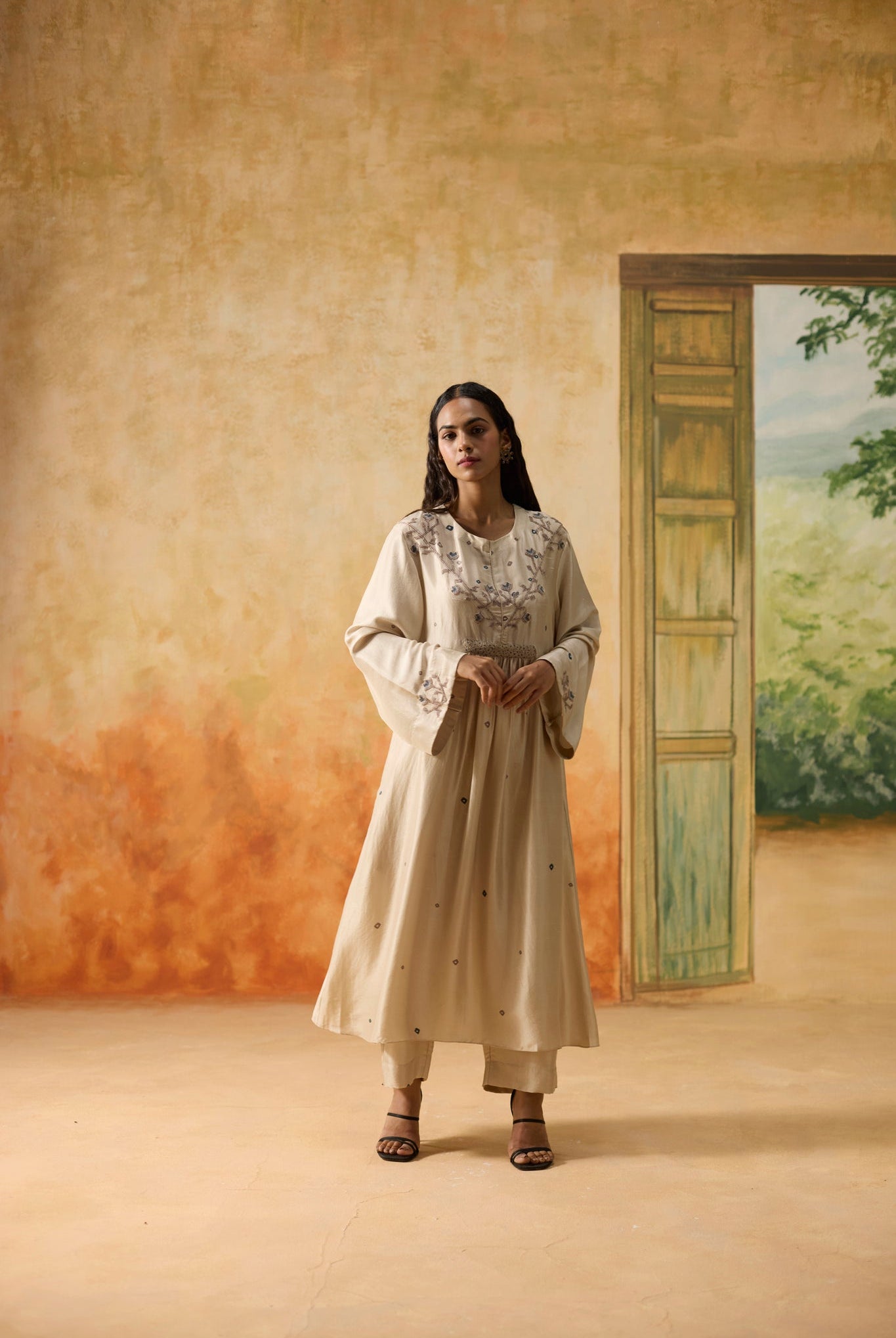 Bandani Kurta Set - Beige - CiceroniKurta Set, Festive WearKhyati Rughani