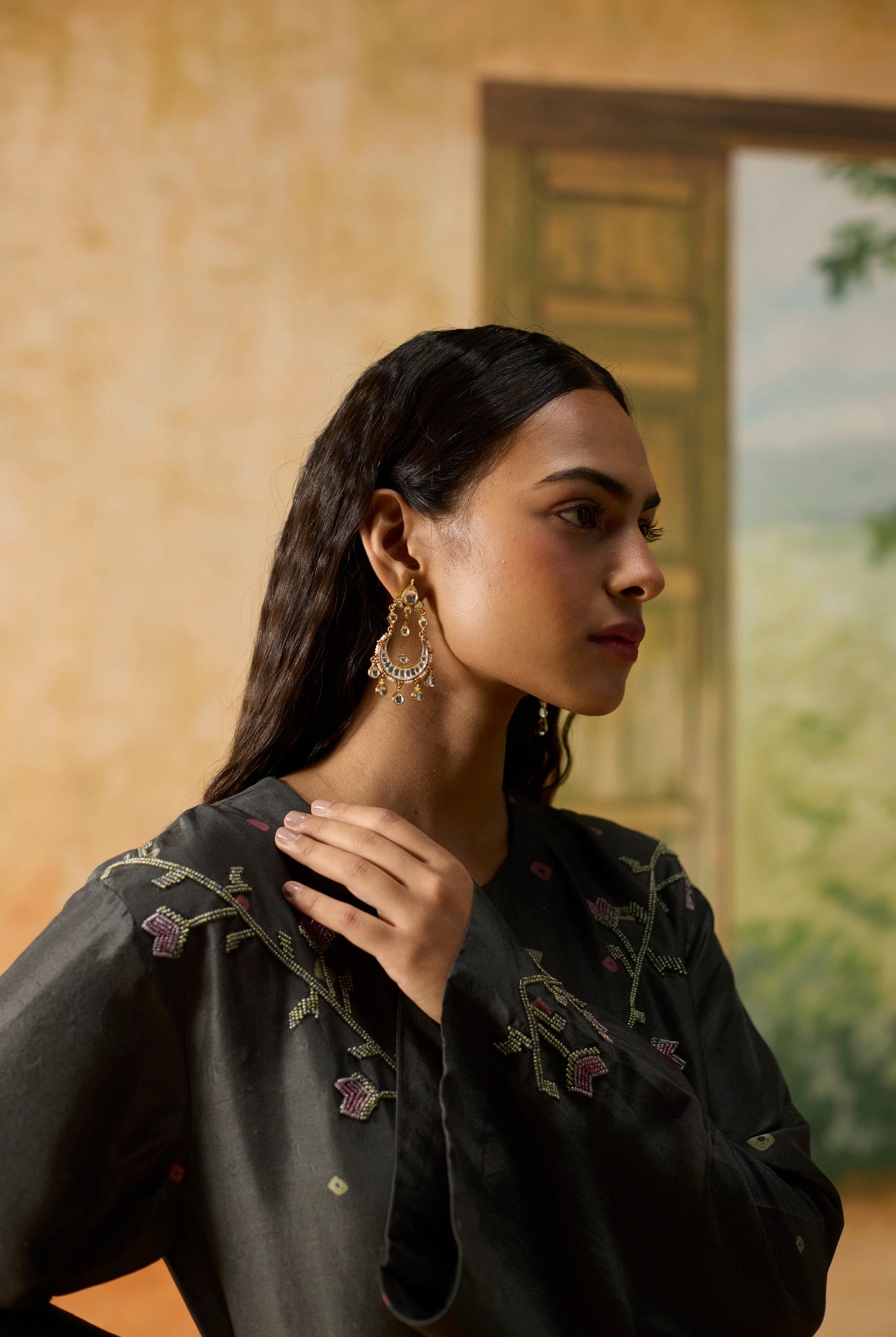 Bandani Kurta Set - Charcoal Grey - CiceroniKurta Set, Festive WearKhyati Rughani