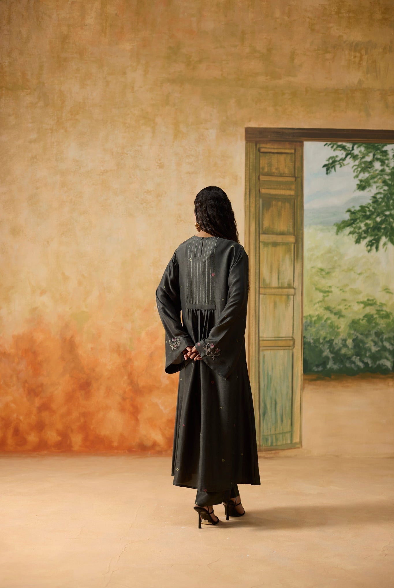 Bandani Kurta Set - Charcoal Grey - CiceroniKurta Set, Festive WearKhyati Rughani