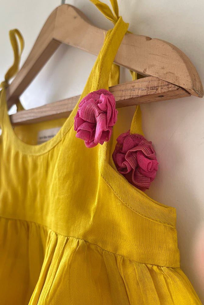 Basant Yellow Infant Tiered Festive Dress - CiceroniDressesLove The World Today