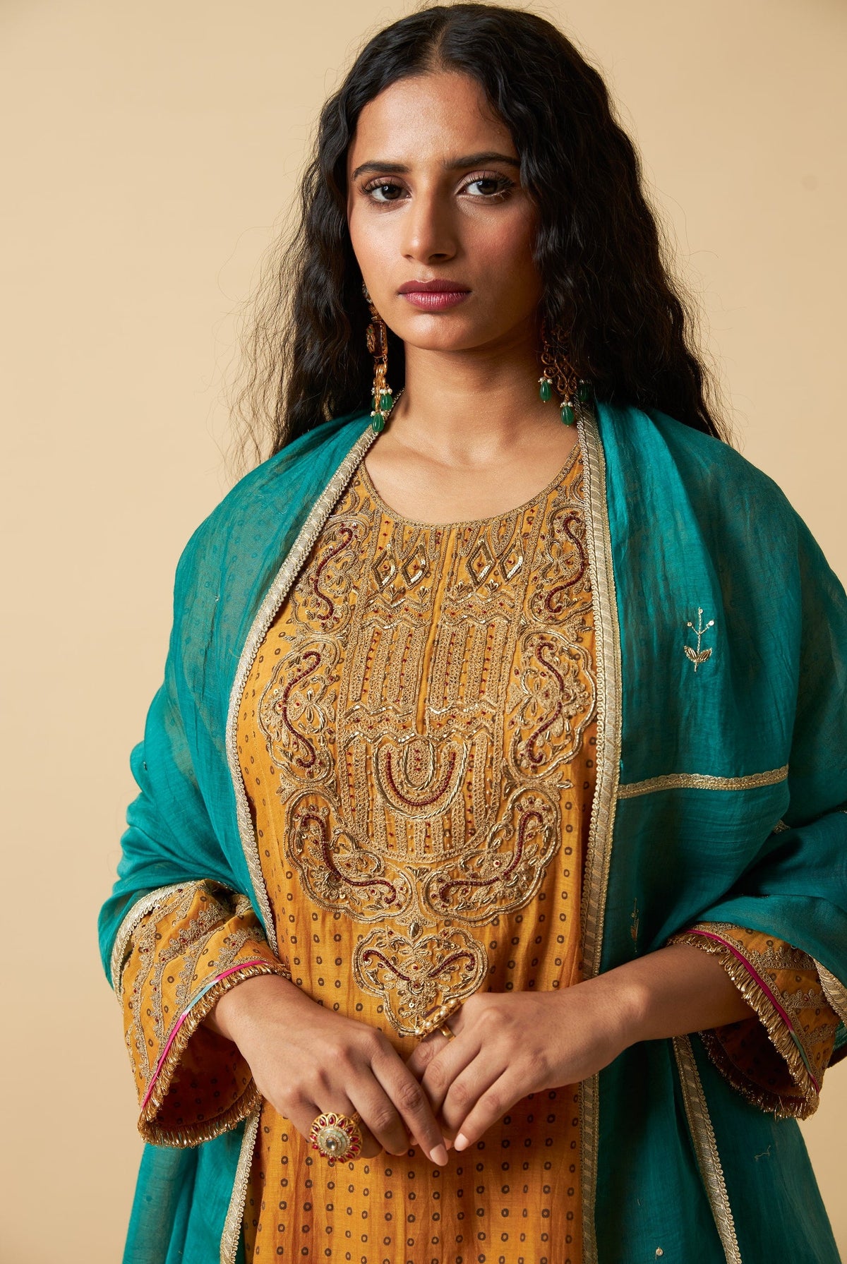 Basanti Bahaar Embroidered Dupatta - CiceroniDupattaPants and Pajamas
